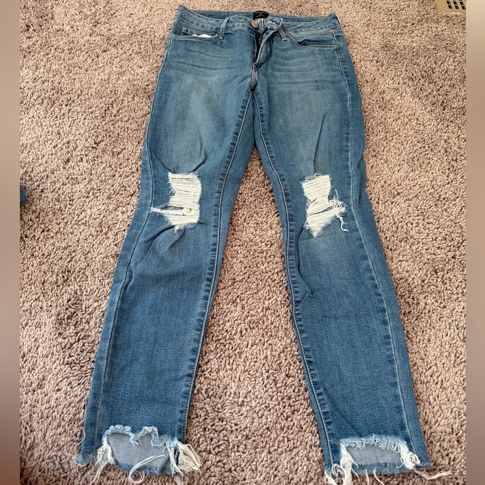 Just Black Women's Distressed Skinny Jeans - Blue